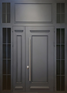 Входная группа с остеклением, терморазрывом и длинной ручкой (порошковая покраска и металлобагет)