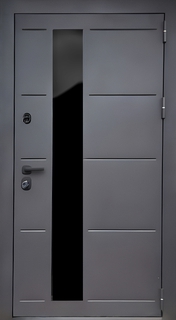 Остекленная термодверь с рисунком на металле