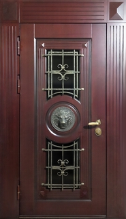 Стальная термодверь с отделкой МДФ, остеклением и решеткой Стальная термодверь с отделкой МДФ, остеклением и решеткой
