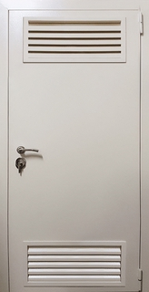 Стальная техническая дверь с вентиляцией «жалюзи» сверху и снизу