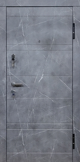 Стальная квартирная дверь с отделкой МДФ ПВХ «мраморная плита»