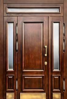 Входная группа с терморазрывом, отбойниками и остеклением (МДФ шпон с багетом)